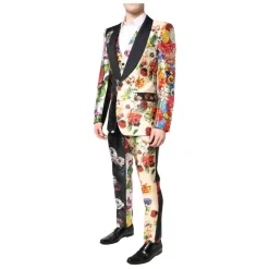 Buntes Blumen Seiden 3-Teiliges Anzug