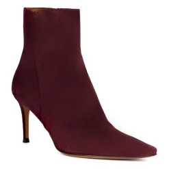 Burgund Wildleder Stiefeletten mit 7cm Absatz