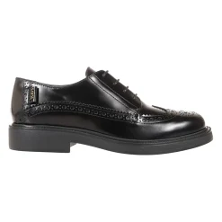 Burgunder Leder Derby Schuhe Gummisohle