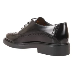Burgunder Leder Derby Schuhe Gummisohle