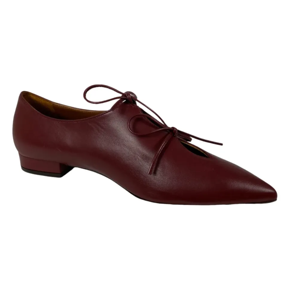 Burgunder Leder Schnürschuhe