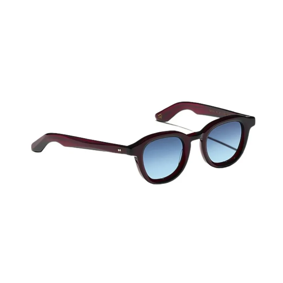 Burgunder Sonnenbrille Blaue Gläser Quadratisch
