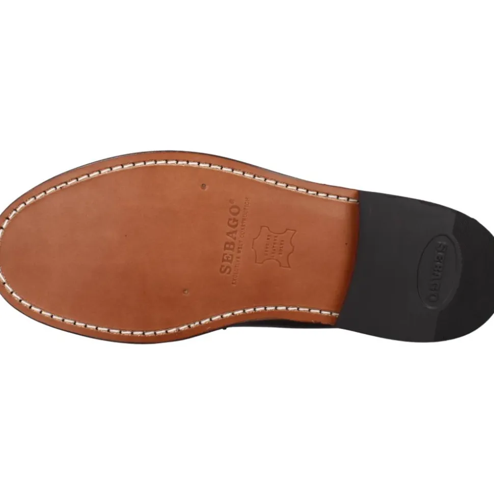 Burgunderfarbene Leder-Loafer