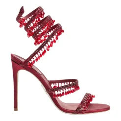 Burgundy Chandelier High Sandals in Rot