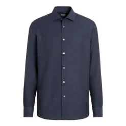 Camisa Marino Tejido Diagonal