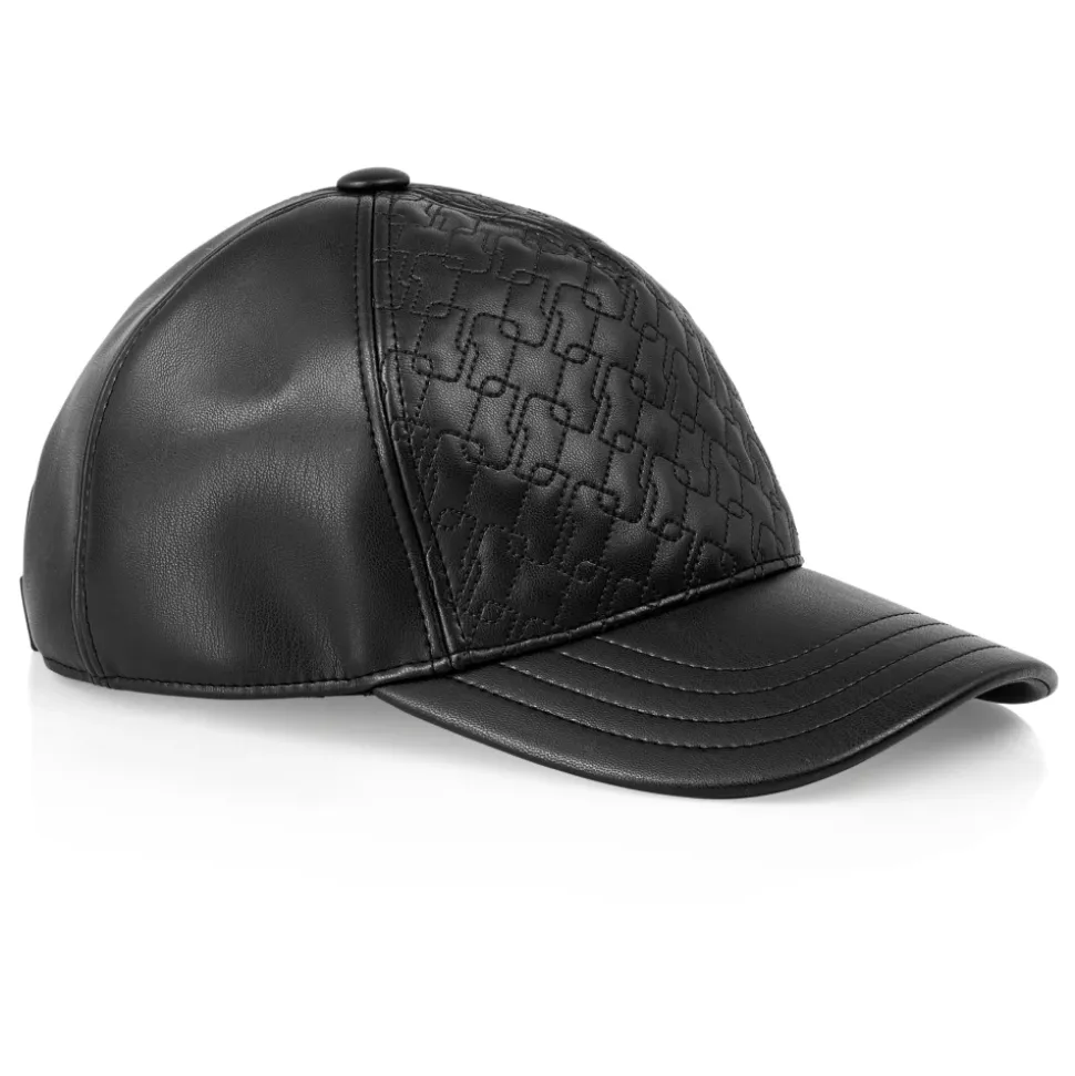 Cap in Lederoptik