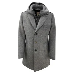 Cappotto Monopetto Cappuccio Felpa