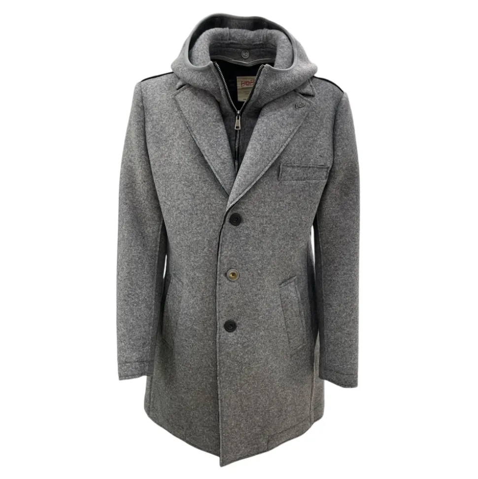 Cappotto Monopetto Cappuccio Felpa
