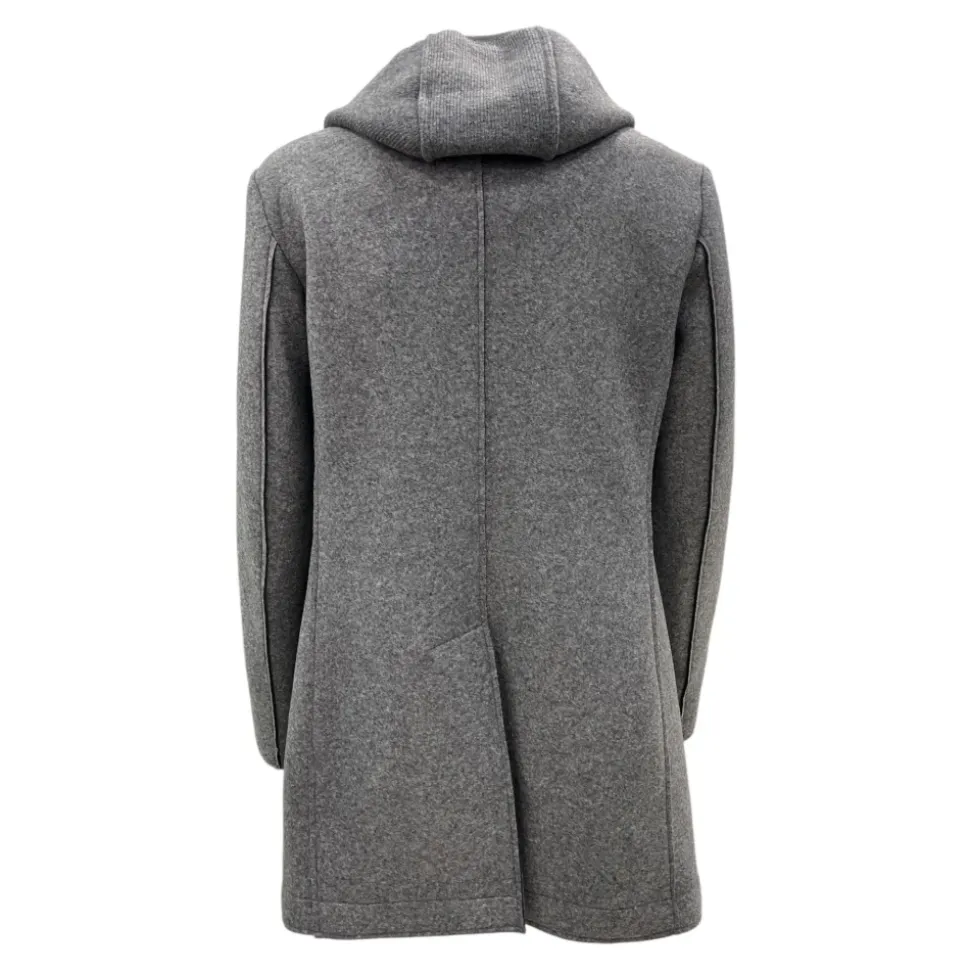 Cappotto Monopetto Cappuccio Felpa