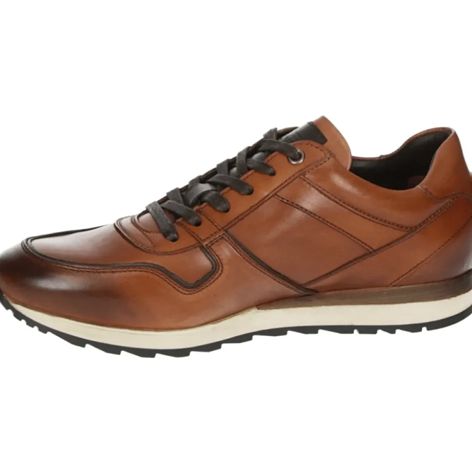 Casual Lederschuhe Cognac Farbe