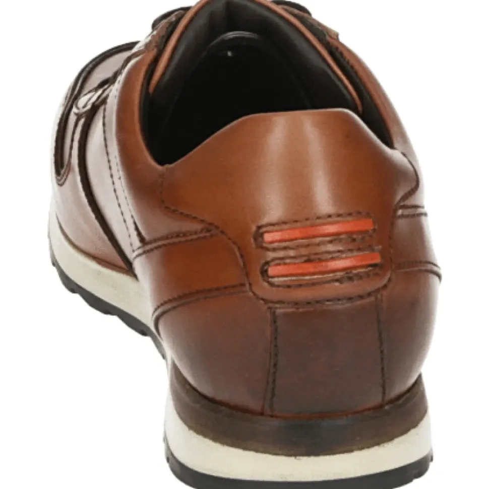 Casual Lederschuhe Cognac Farbe