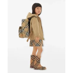 Check-Rucksack in Beige Stilvolle Wahl