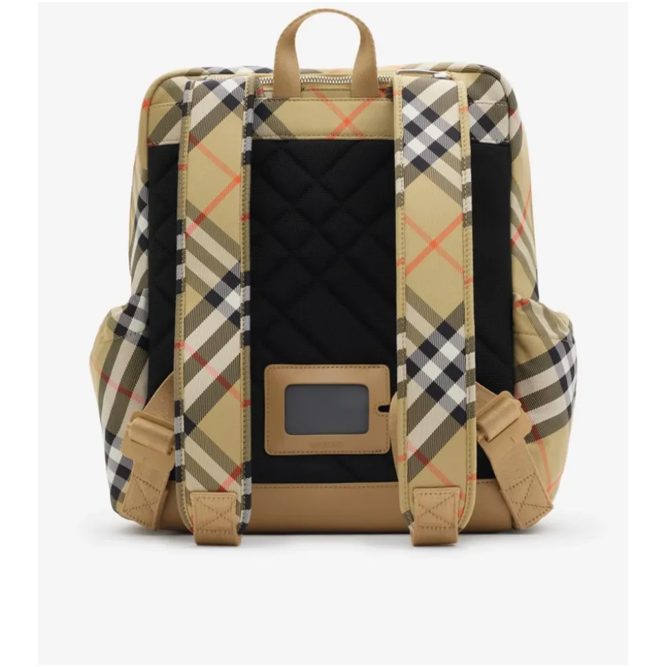 Check-Rucksack in Beige Stilvolle Wahl