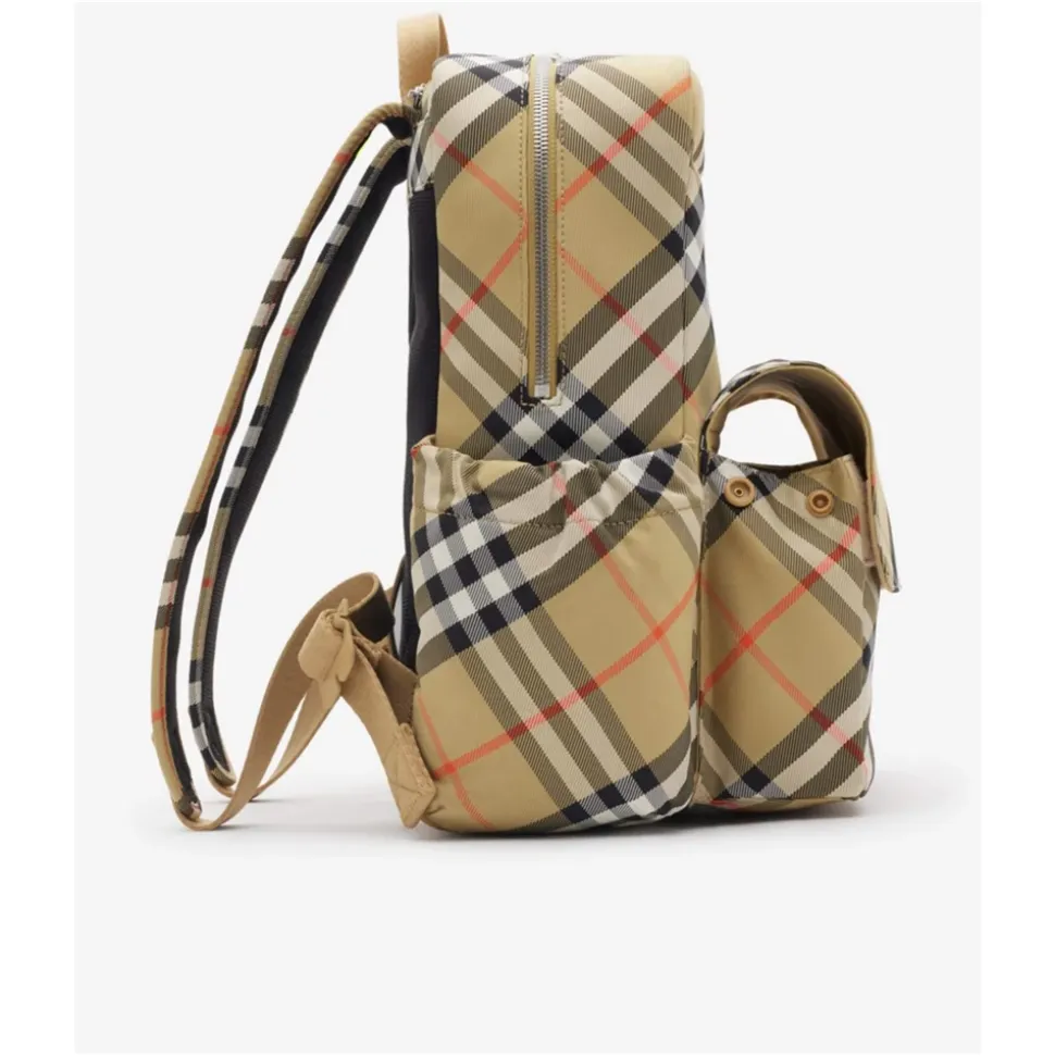 Check-Rucksack in Beige Stilvolle Wahl