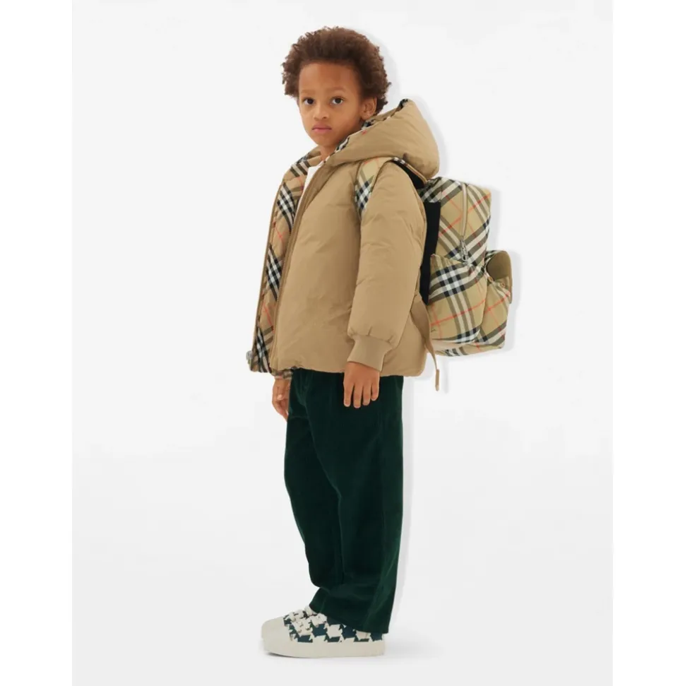 Check-Rucksack in Beige Stilvolle Wahl