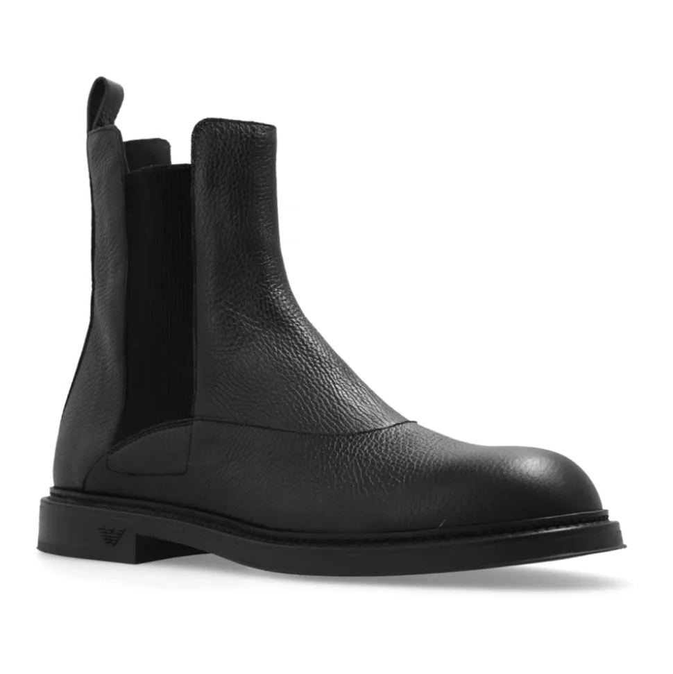 Chelsea Boots aus genarbtem Leder