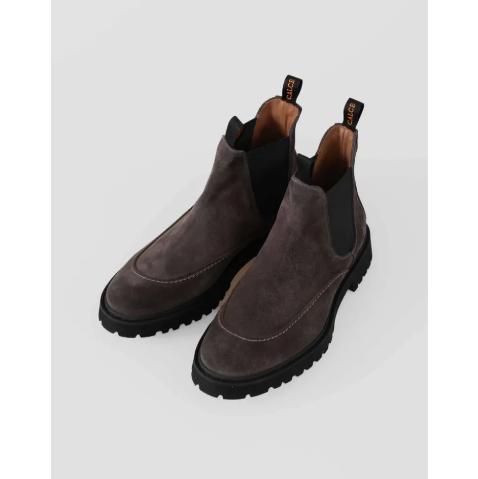 Chelsea Boots aus grauem Leder