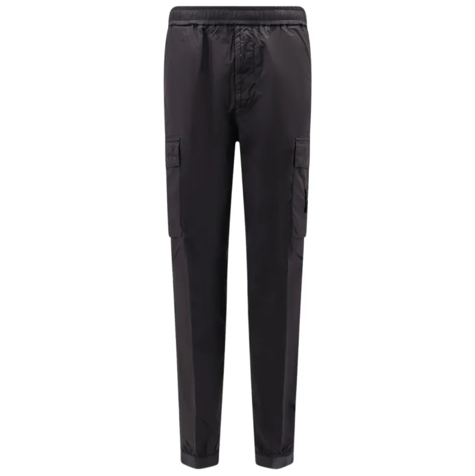 Chino-Hose mit regulärer Passform, Taschen und Kompass-Patch