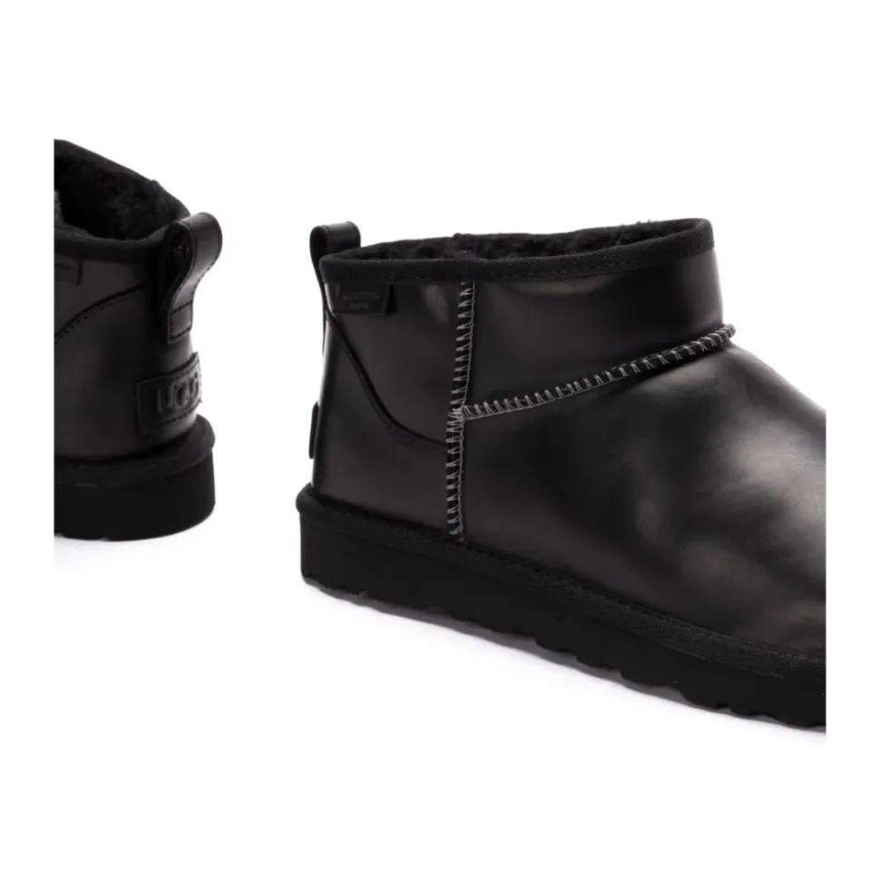 Classic Ultra Mini Leder Regen Stiefeletten