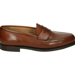 Cognac Leder Slip-On Schuhe