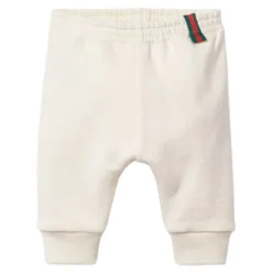 Cremefarbene Baumwoll-Slip-On-Hose