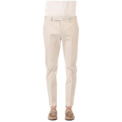 Cremefarbene Stretchhose aus Baumwolle