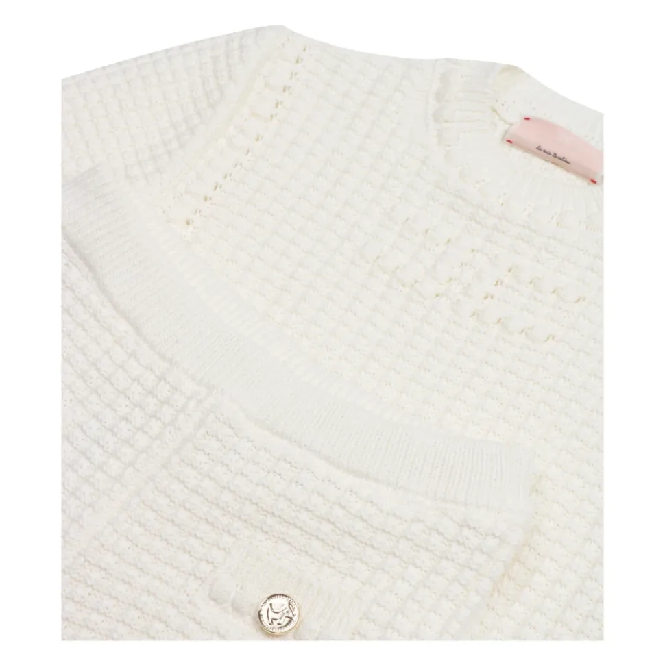 Cremefarbenes Kleid und T-Shirt Set