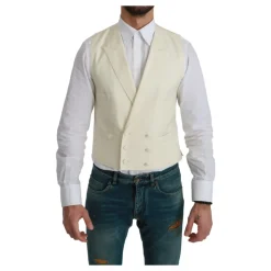 Cremefarbenes Off-White Formelles Wollweste