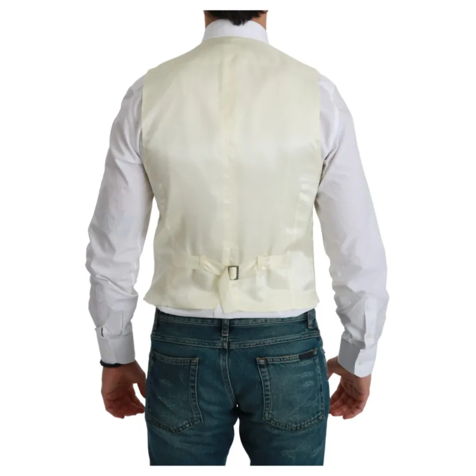 Cremefarbenes Off-White Formelles Wollweste