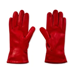 Croc-geprägte Lederhandschuhe mit Logo