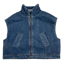 Cropped Denim Vest