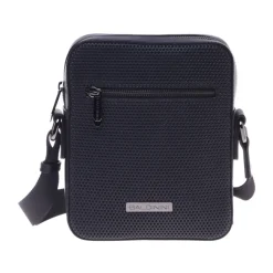 Crossbody bag in black speckled leather