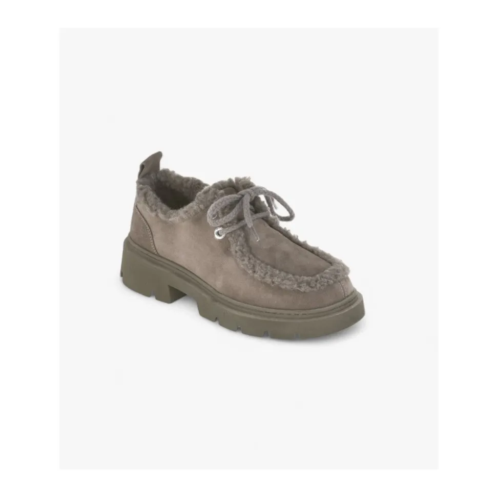 Curly Taupe Stilvolle Winterstiefel