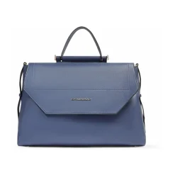 Damen Laptoptasche im Satchel-Stil aus Leder, stoßfest ausgepolstert und RFID-geschützt