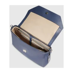 Damen Laptoptasche im Satchel-Stil aus Leder, stoßfest ausgepolstert und RFID-geschützt