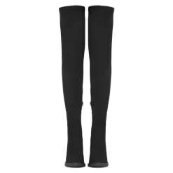 Damen schwarze über dem Knie Stiefel