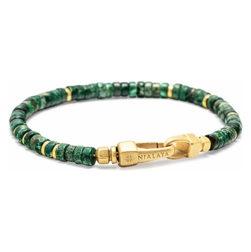 Dark Green Malachite Heishi Bracelet