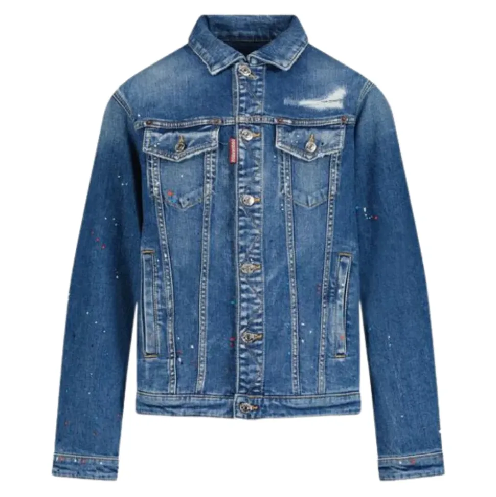 Denimjacke mit Farbspritzern für Kinder