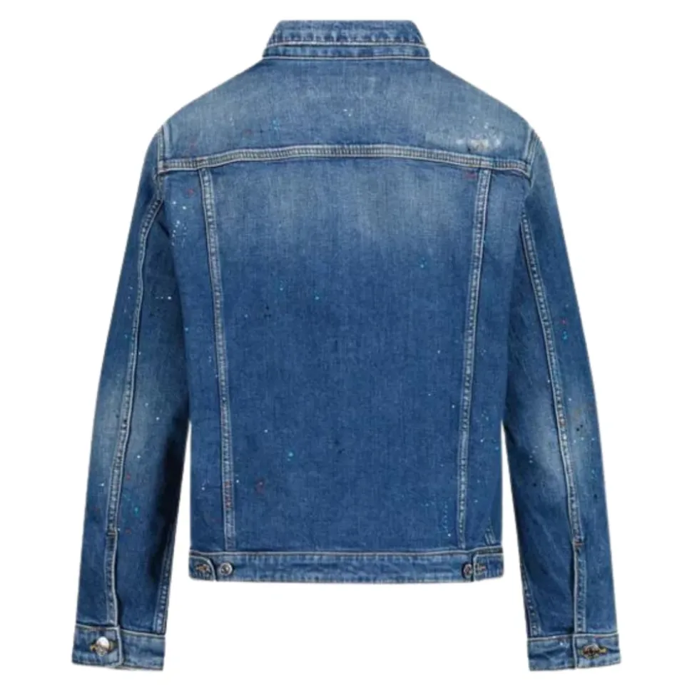 Denimjacke mit Farbspritzern für Kinder