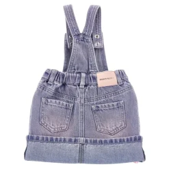Denim-Latzhose mit kleinen Rosen
