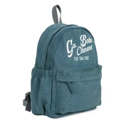 Denim-Rucksack mit bedrucktem Logo