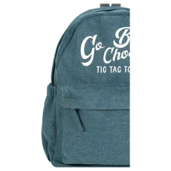 Denim-Rucksack mit bedrucktem Logo