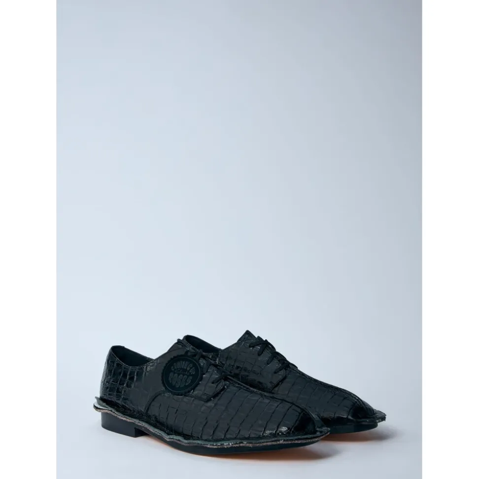 Derby Schuhe aus Krokodilleder