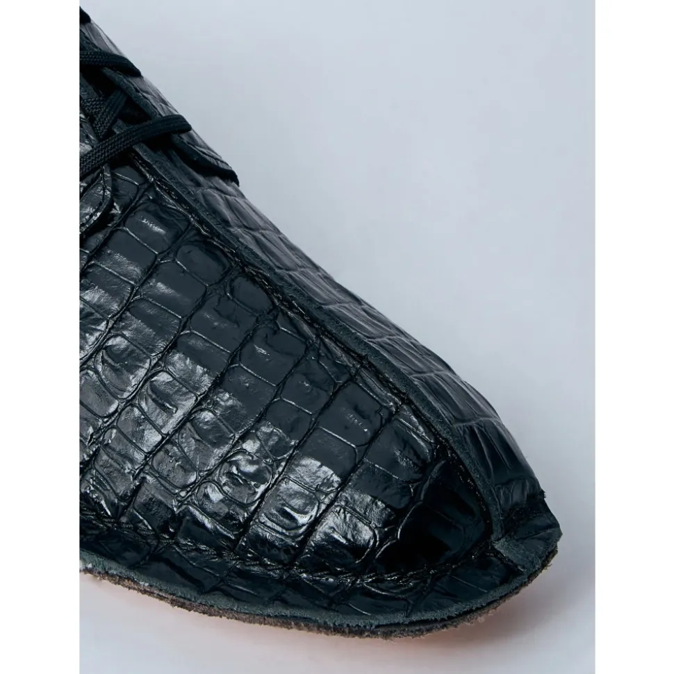 Derby Schuhe aus Krokodilleder