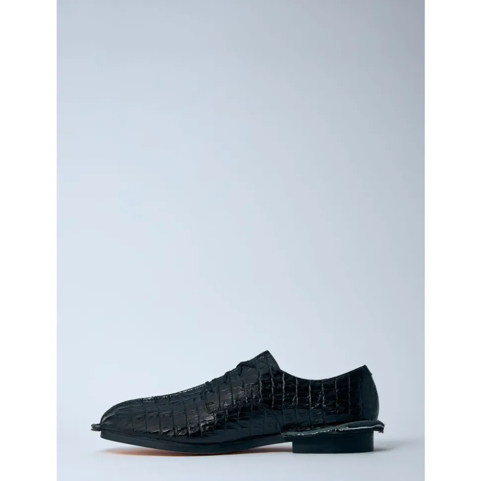 Derby Schuhe aus Krokodilleder