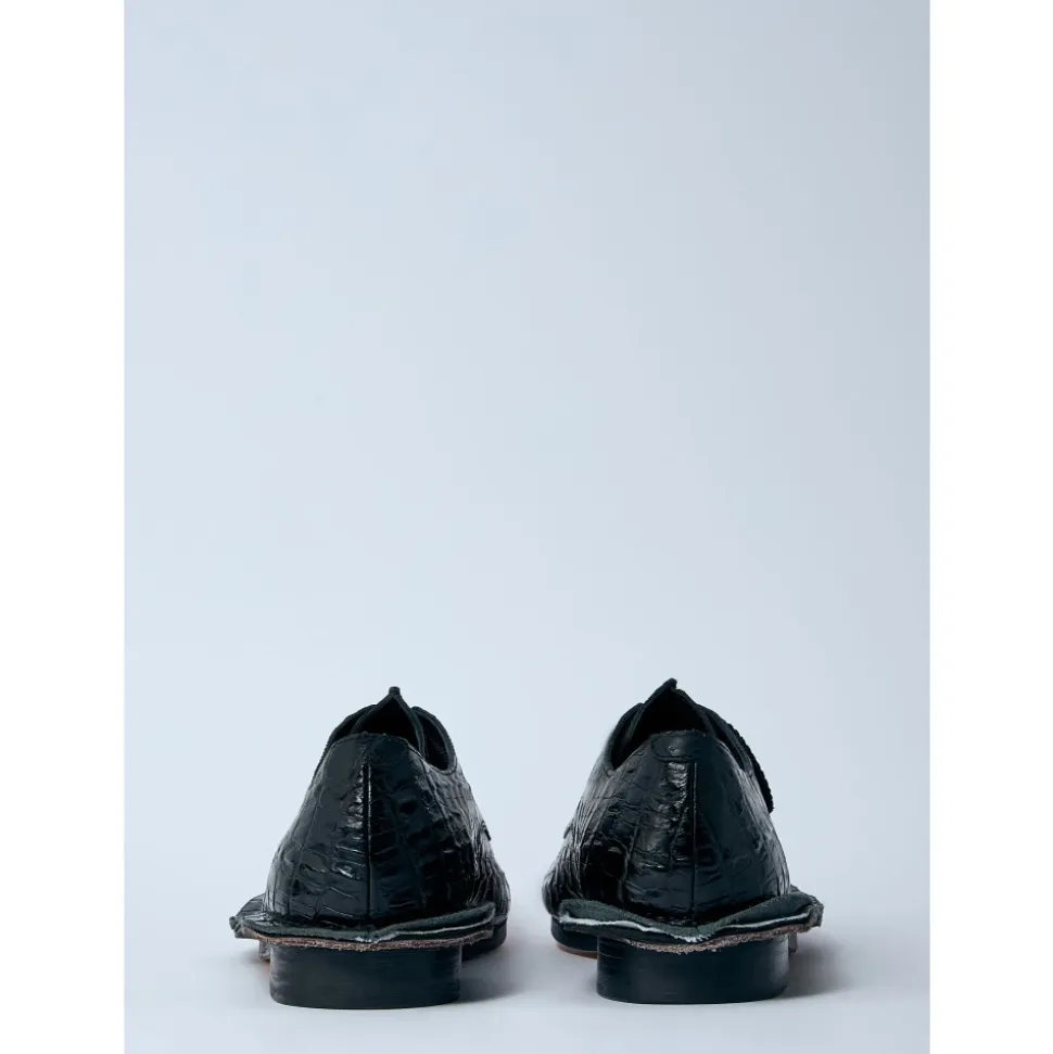 Derby Schuhe aus Krokodilleder