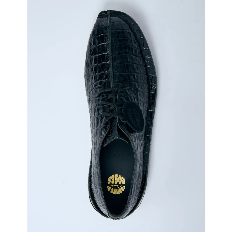 Derby Schuhe aus Krokodilleder