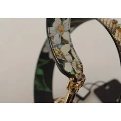 Dolce & Gabbana Beige Exotic Leather Crystals Reversible Shoulder Strap