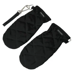 Dolce & Gabbana Black Quilted Nylon Wrist Length Mitten Gloves