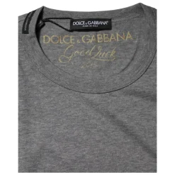 Dolce & Gabbana Gray Cotton Crew Neck Short Sleeves T-shirt